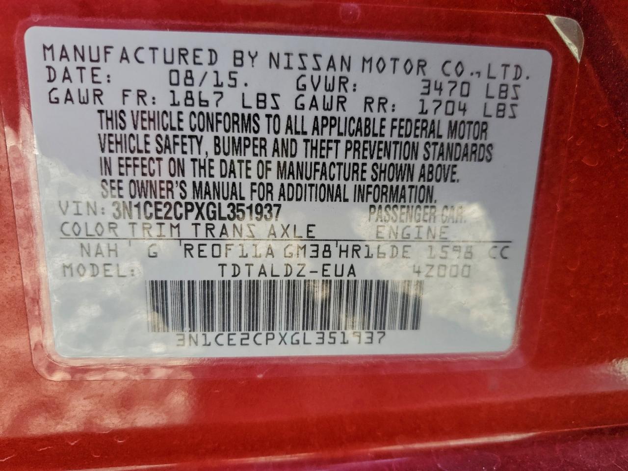 2016 NISSAN VERSA NOTE S photo 23
