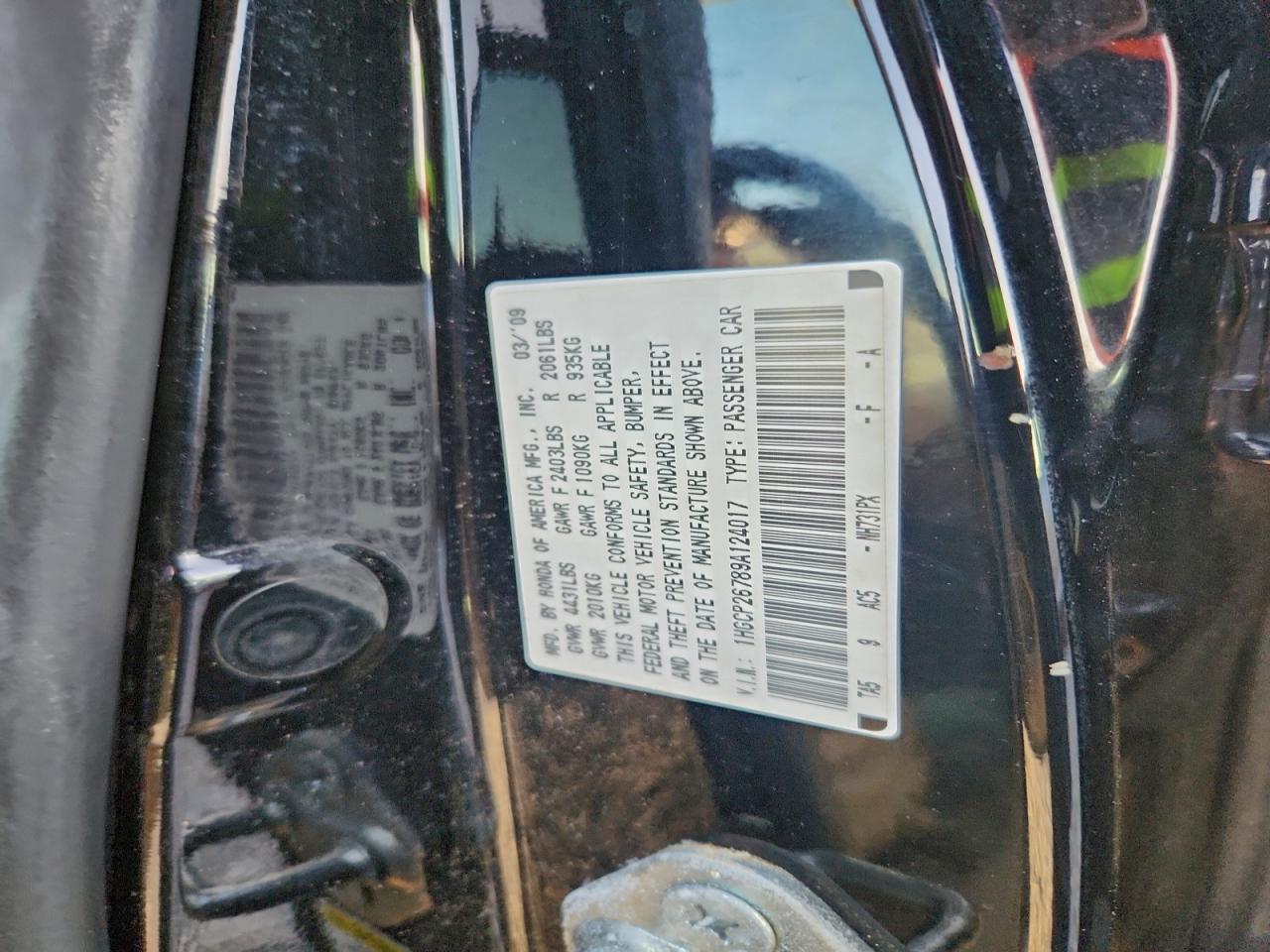 2009 HONDA ACCORD EX photo 12