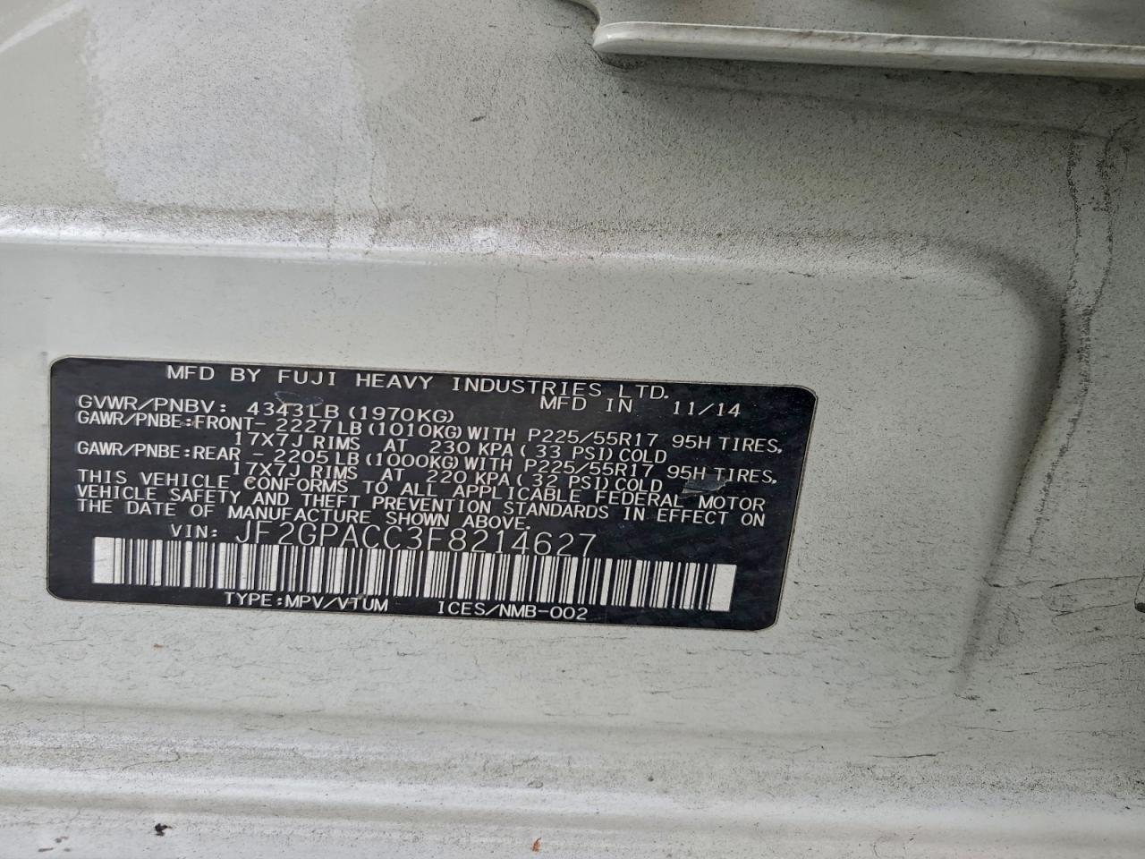 2015 SUBARU XV CROSSTREK 2.0 PREMIUM photo 13