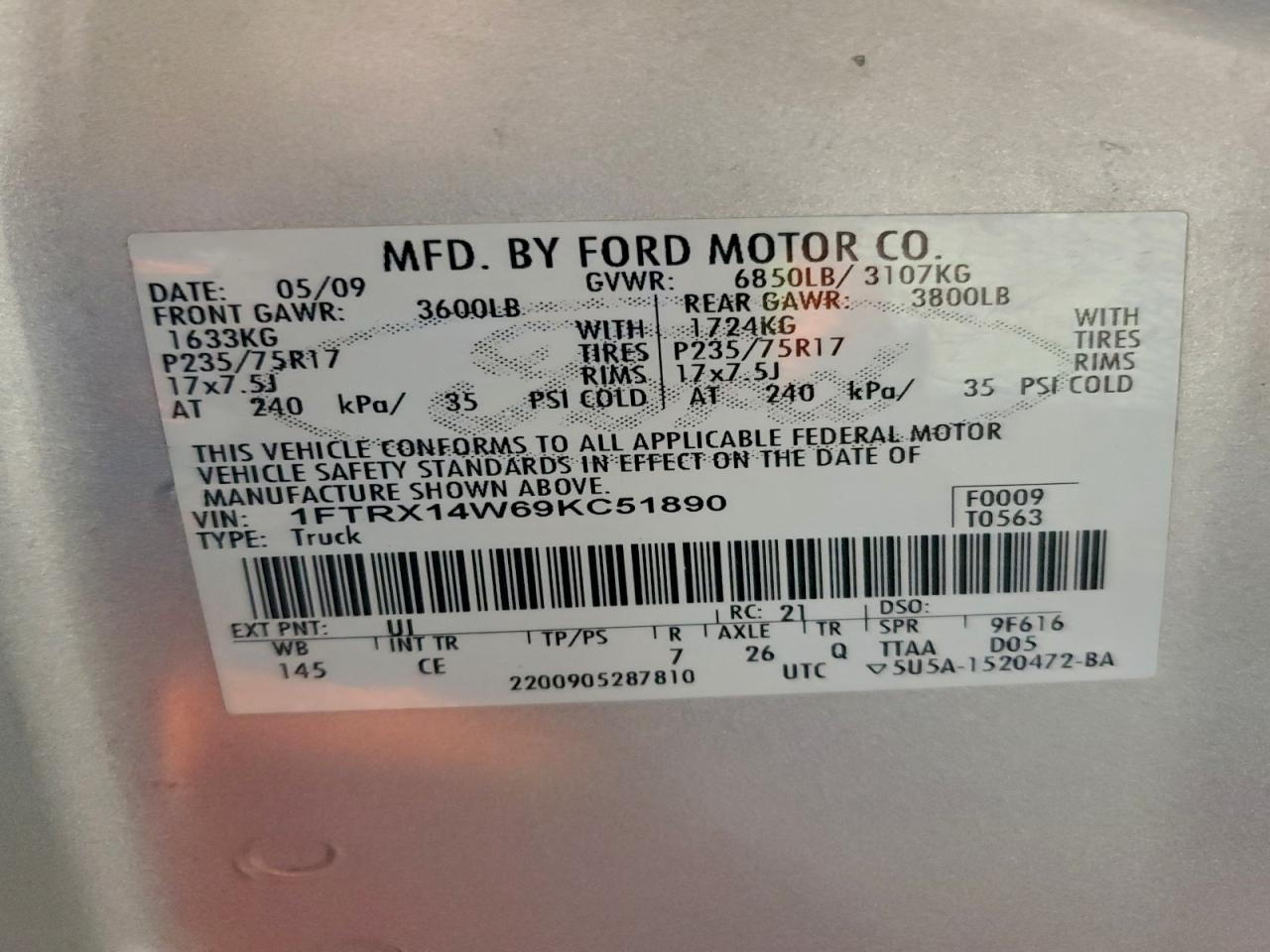 2009 FORD F150 SUPER CAB photo 12