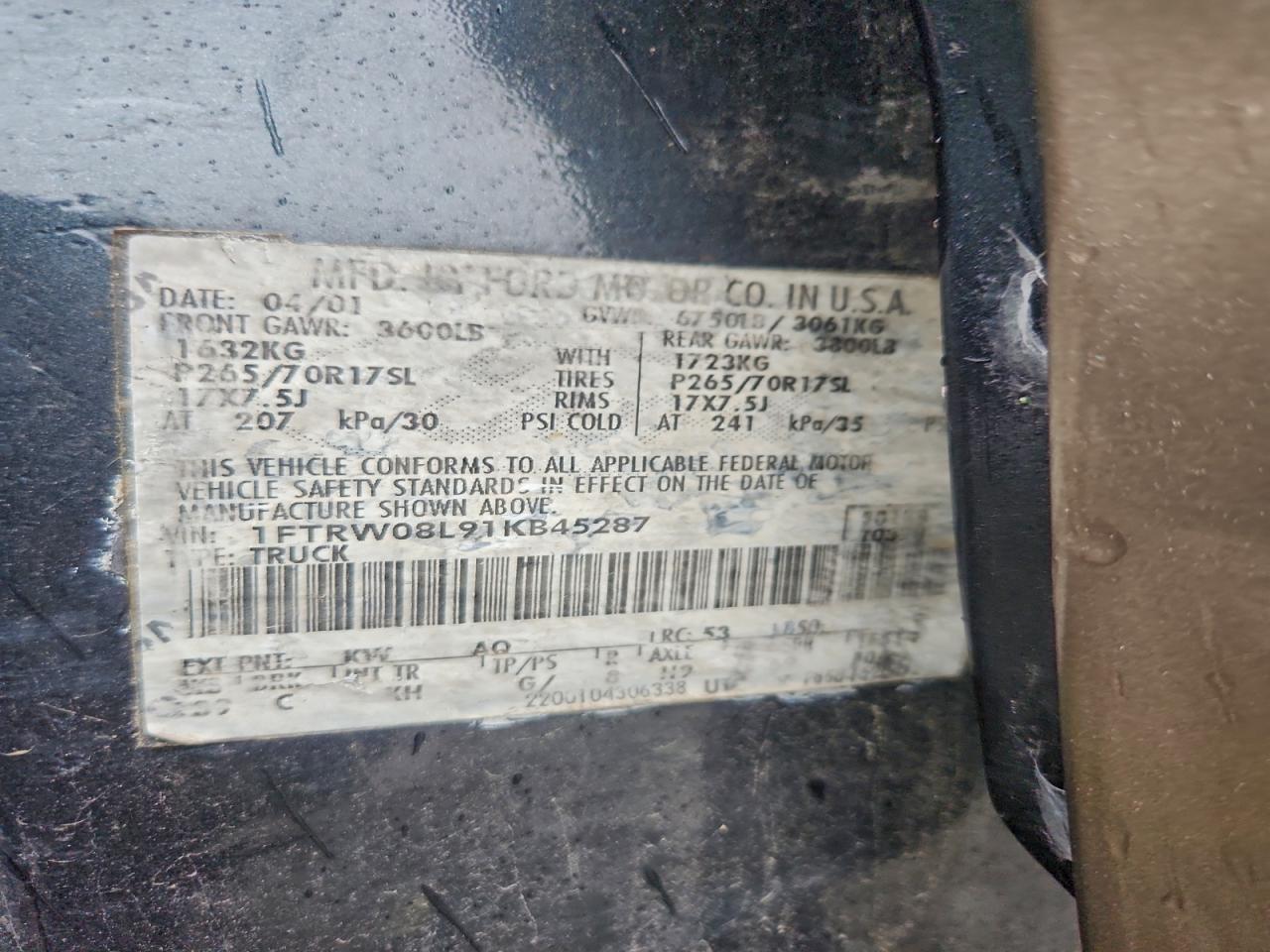 2001 FORD F150 SUPERCREW photo 12