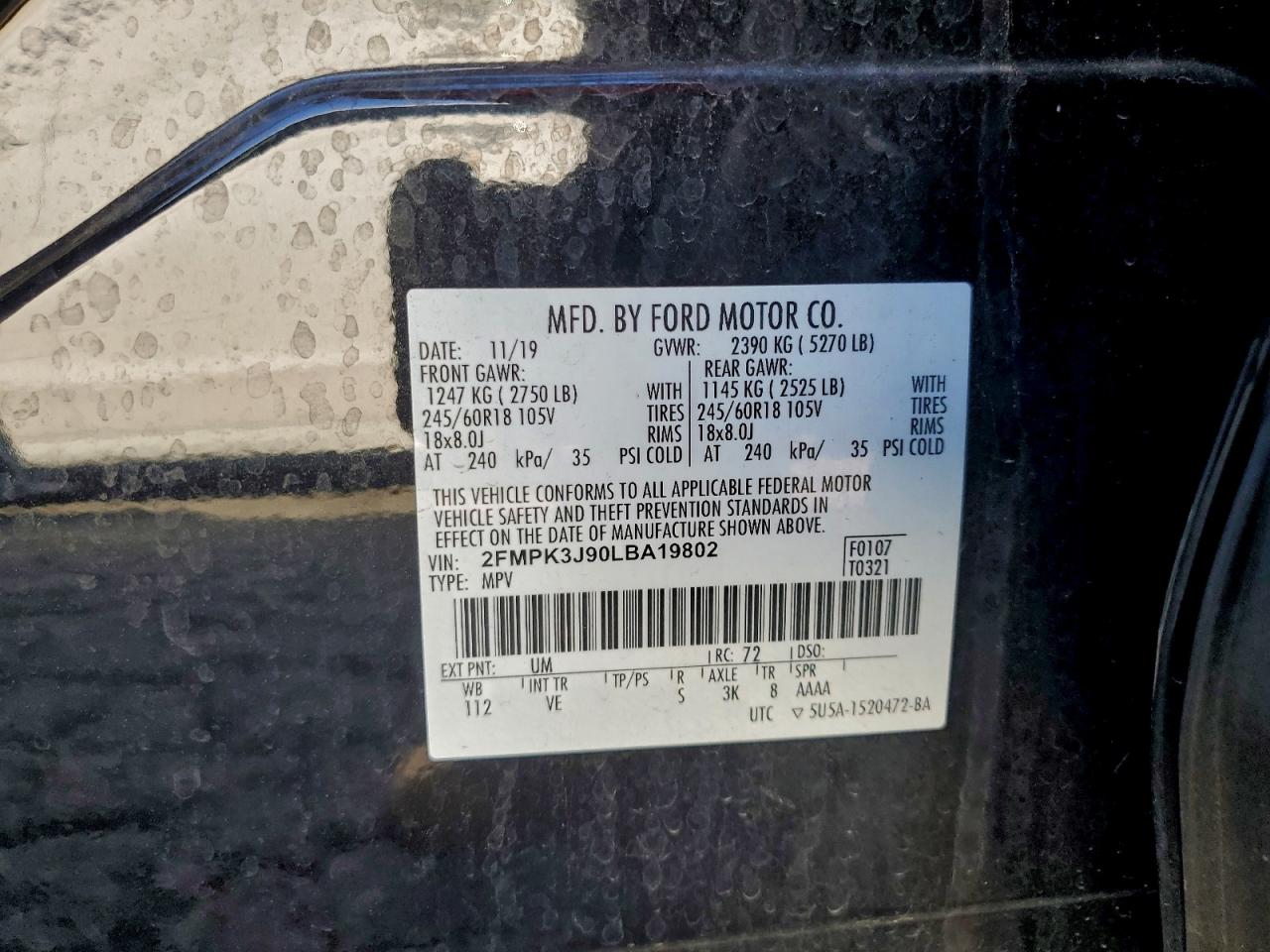 2020 FORD EDGE SEL photo 13