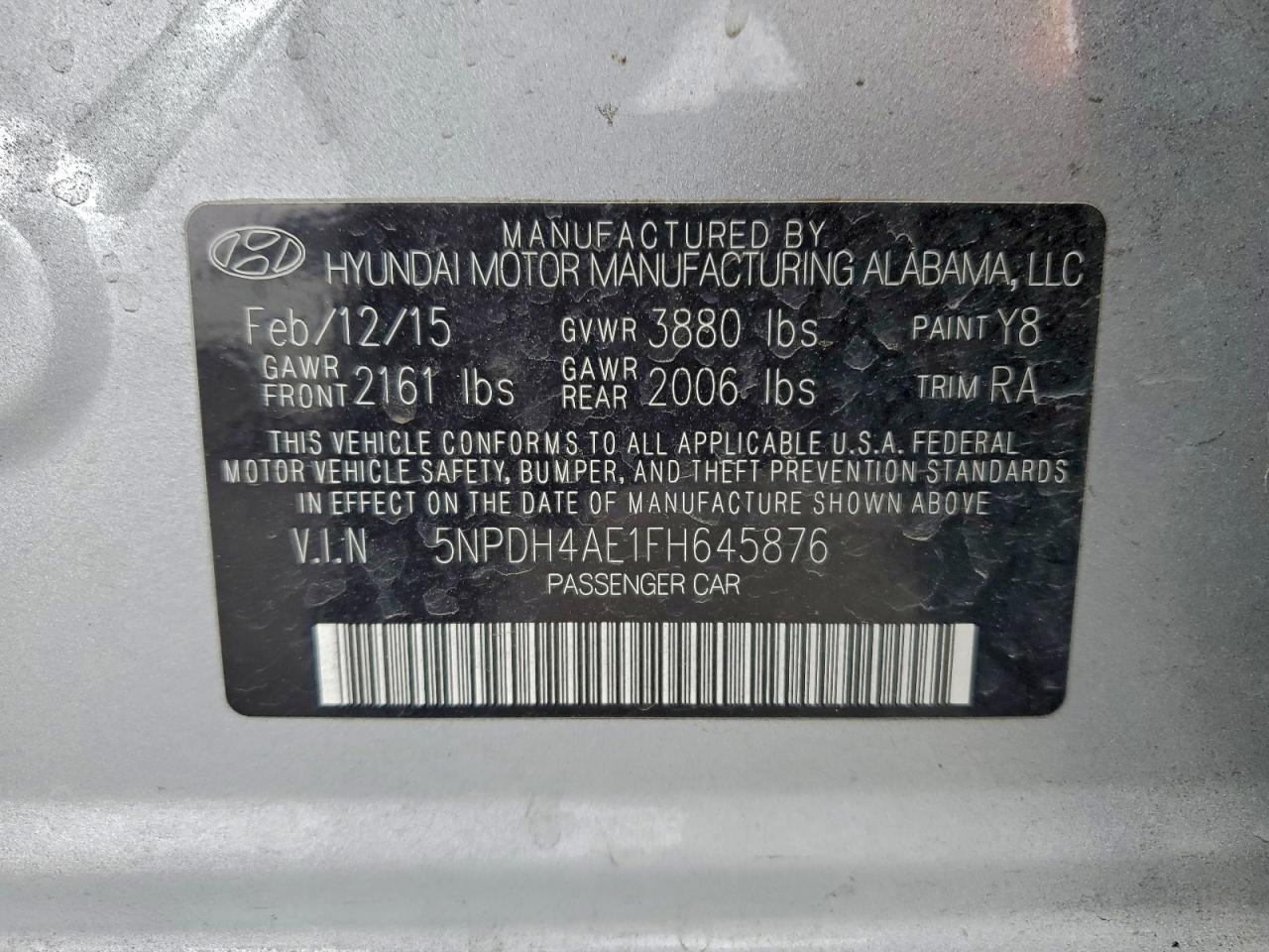 2015 HYUNDAI ELANTRA SE photo 13