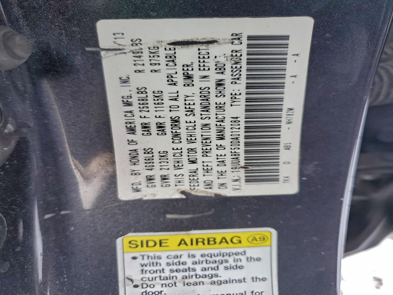 2013 ACURA TL TECH photo 12