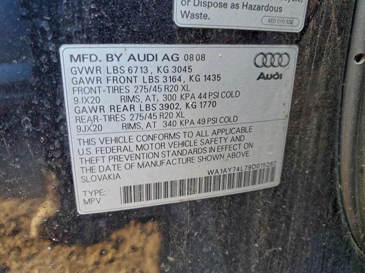 2009 AUDI Q7 3.6 QUATTRO photo 13