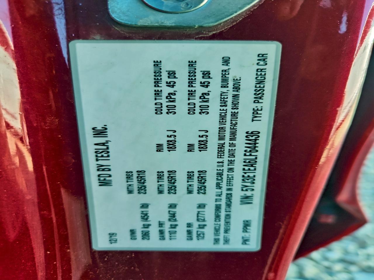 2020 TESLA MODEL 3 photo 12