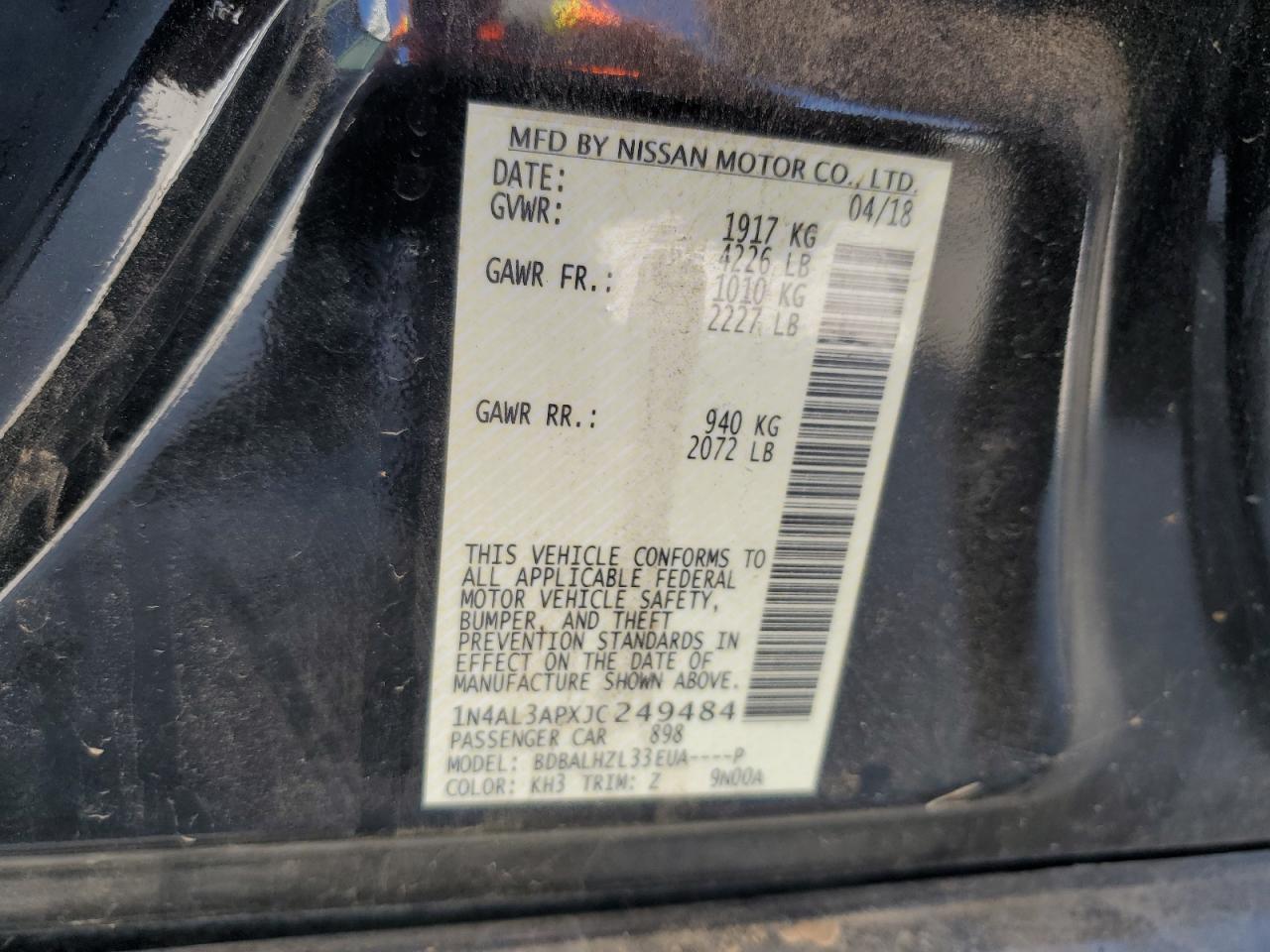 2018 NISSAN ALTIMA 2.5 photo 13
