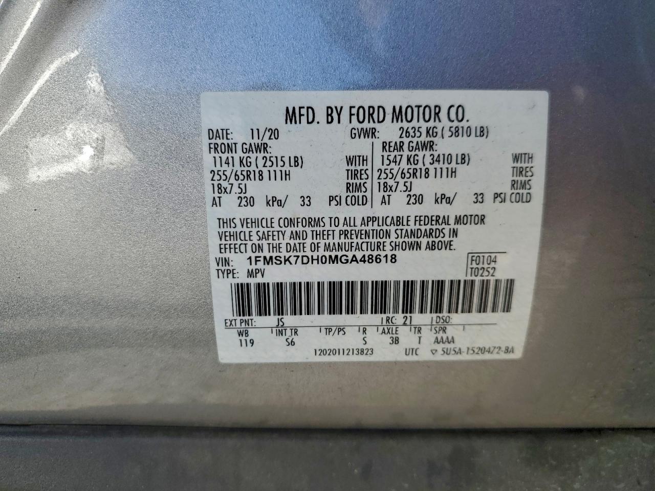2021 FORD EXPLORER XLT photo 13