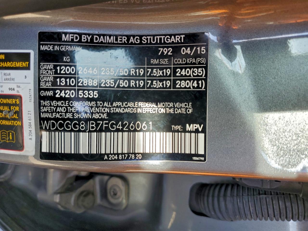 2015 MERCEDES-BENZ GLK 350 4MATIC photo 13