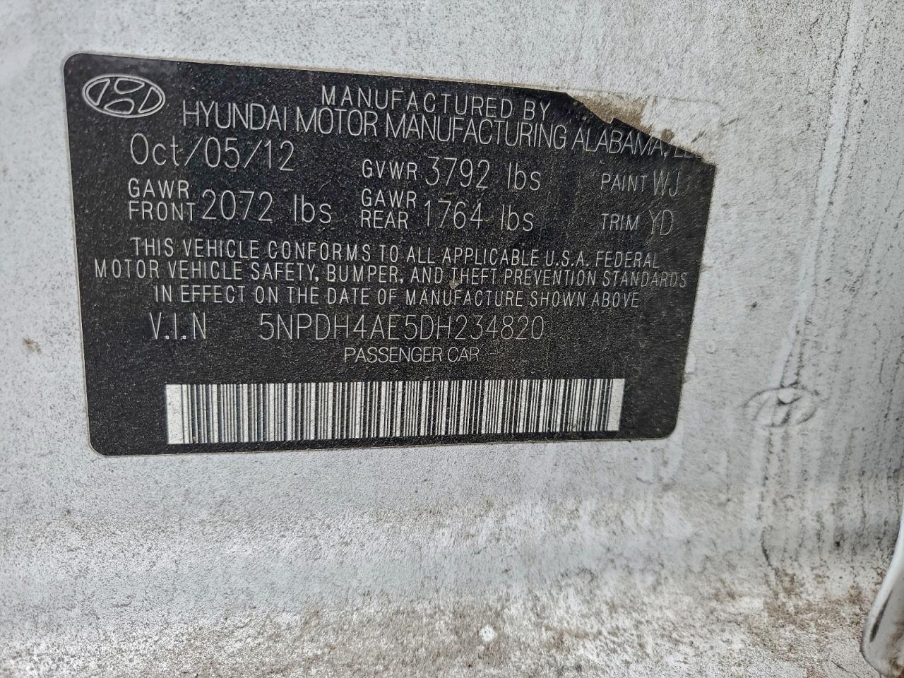 2013 HYUNDAI ELANTRA GLS photo 12