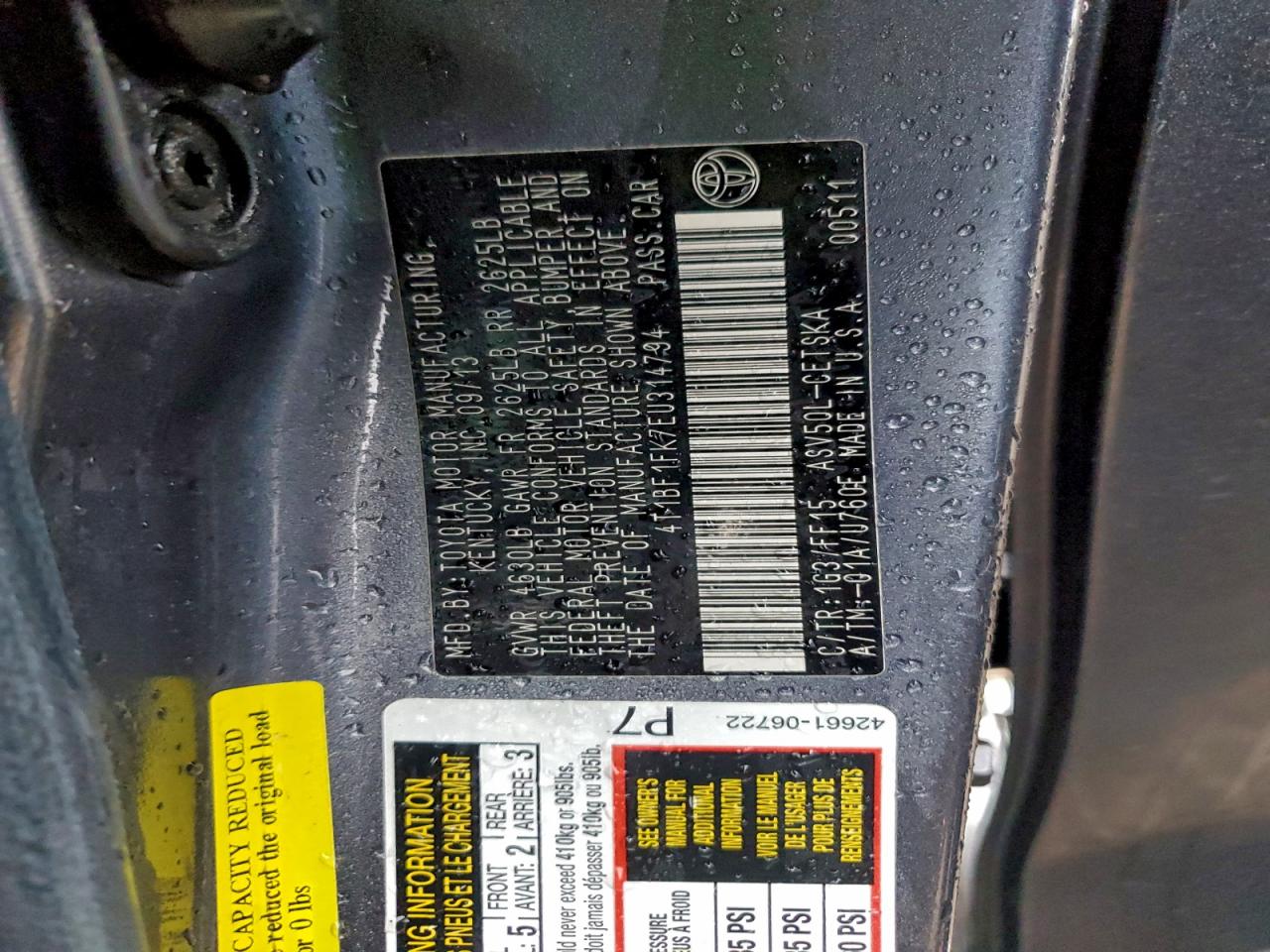 2014 TOYOTA CAMRY L photo 13