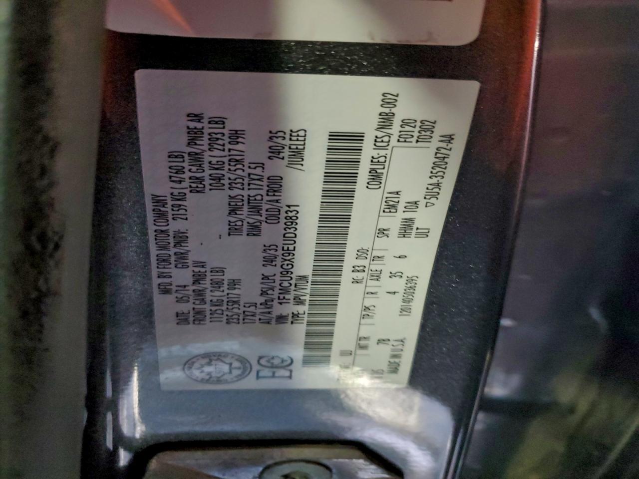 2014 FORD ESCAPE SE photo 14