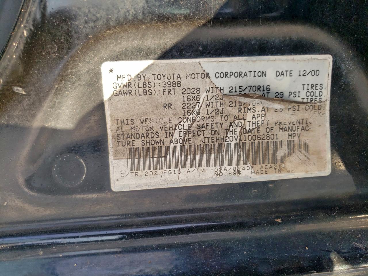 2001 TOYOTA RAV4 photo 13