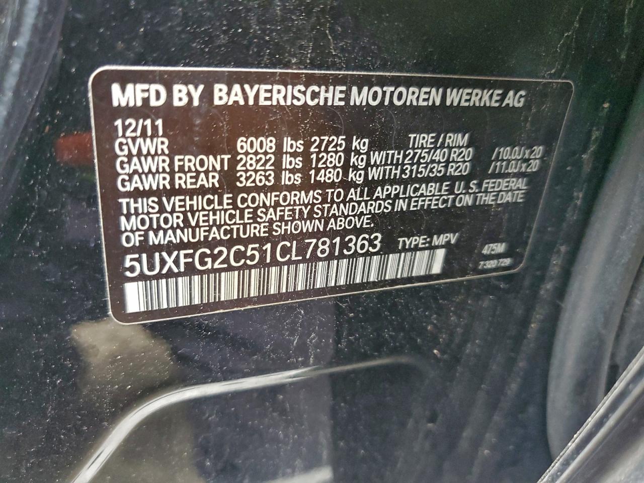 2012 BMW X6 XDRIVE35I photo 13