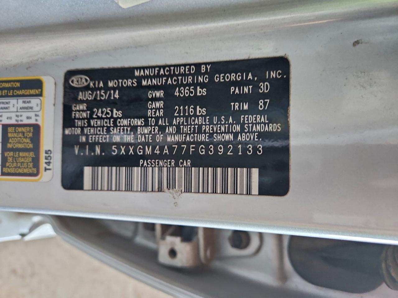 2015 KIA OPTIMA LX photo 12