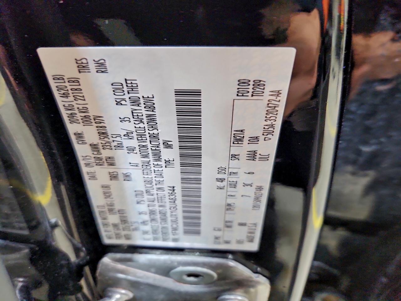 2016 FORD ESCAPE TITANIUM photo 13