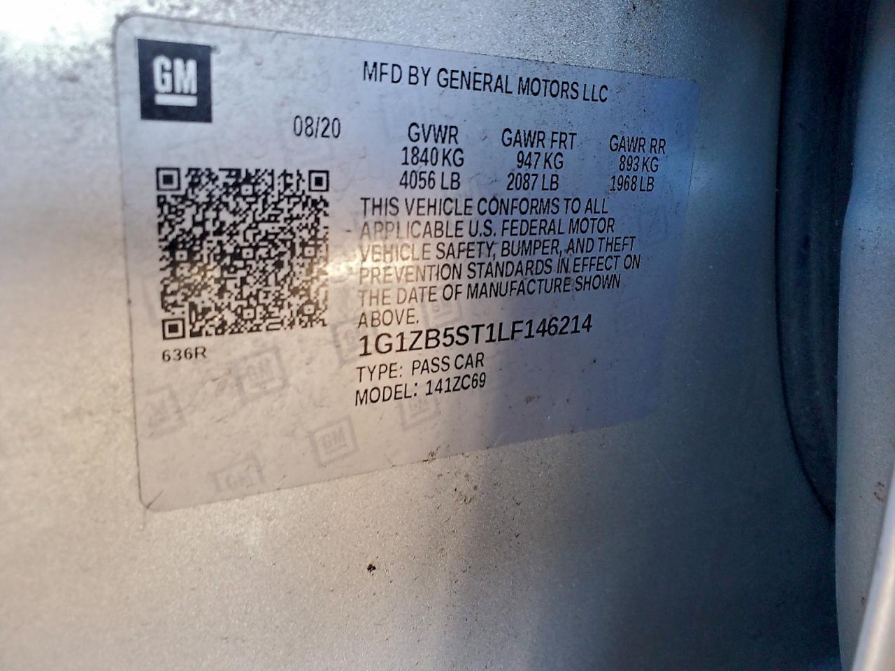 2020 CHEVROLET MALIBU LS photo 12