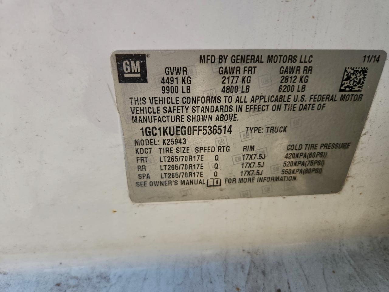 2015 CHEVROLET SILVERADO K2500 HEAVY DUTY photo 12