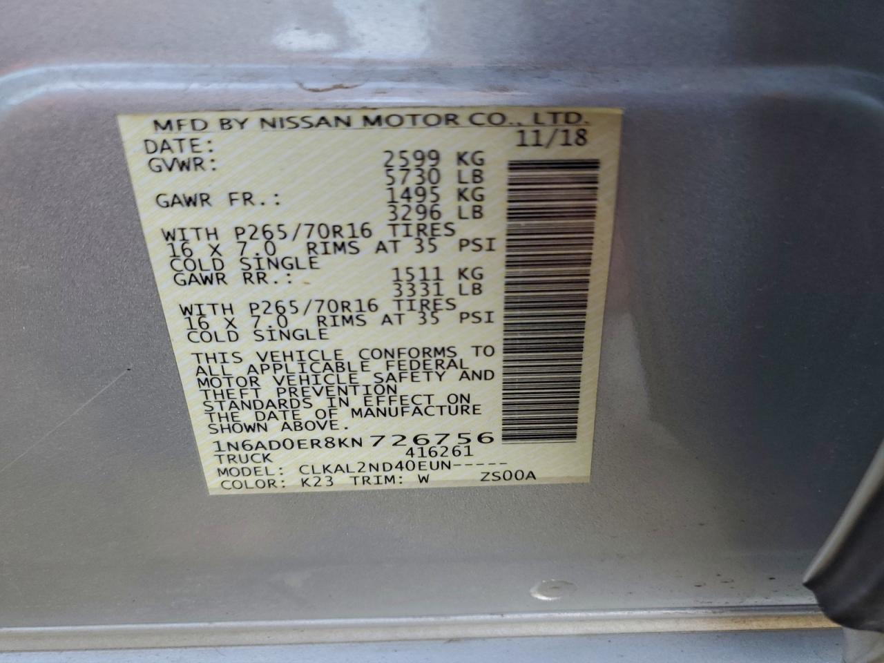 2019 NISSAN FRONTIER S photo 13