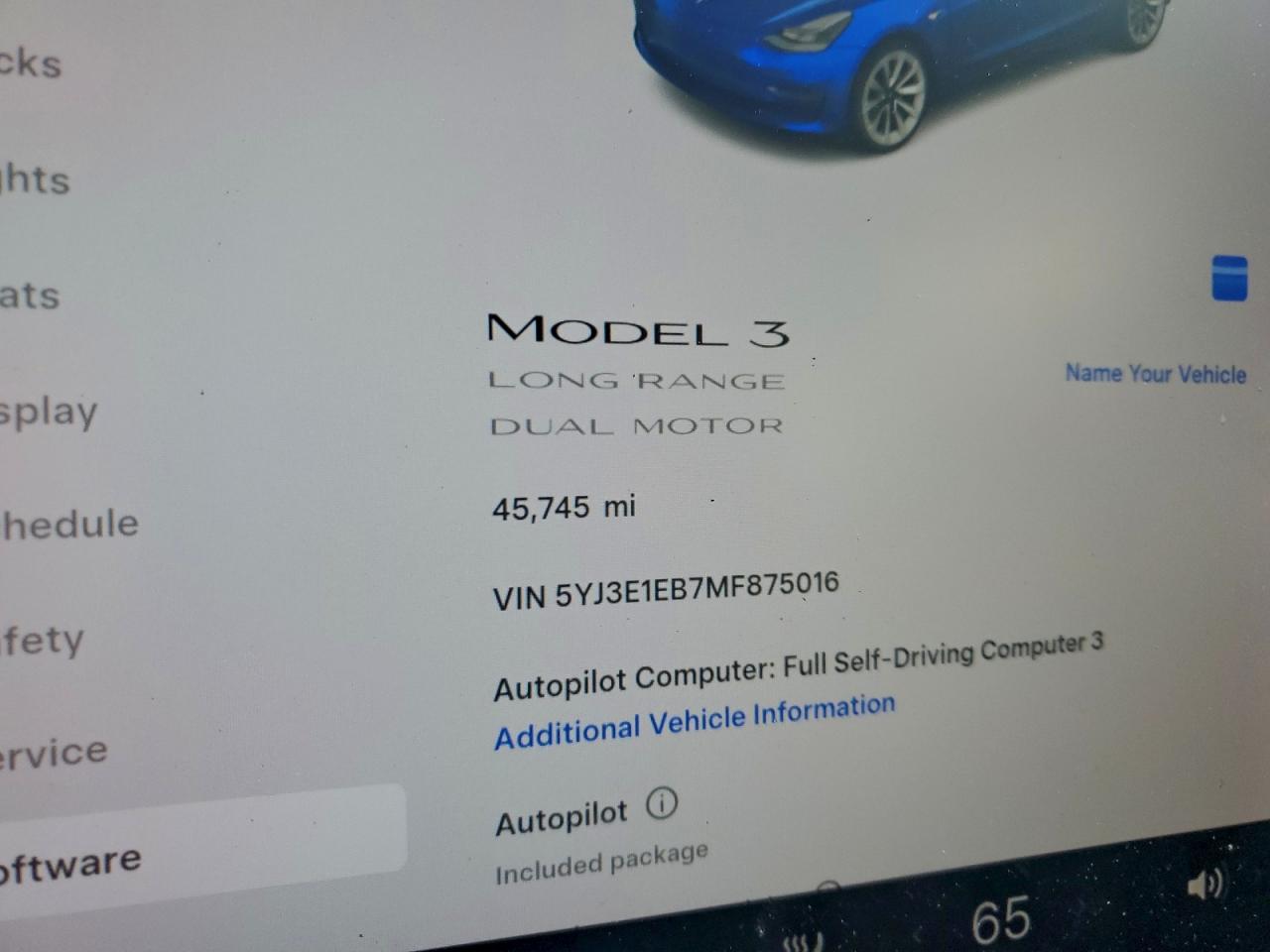 2021 TESLA MODEL 3 photo 9