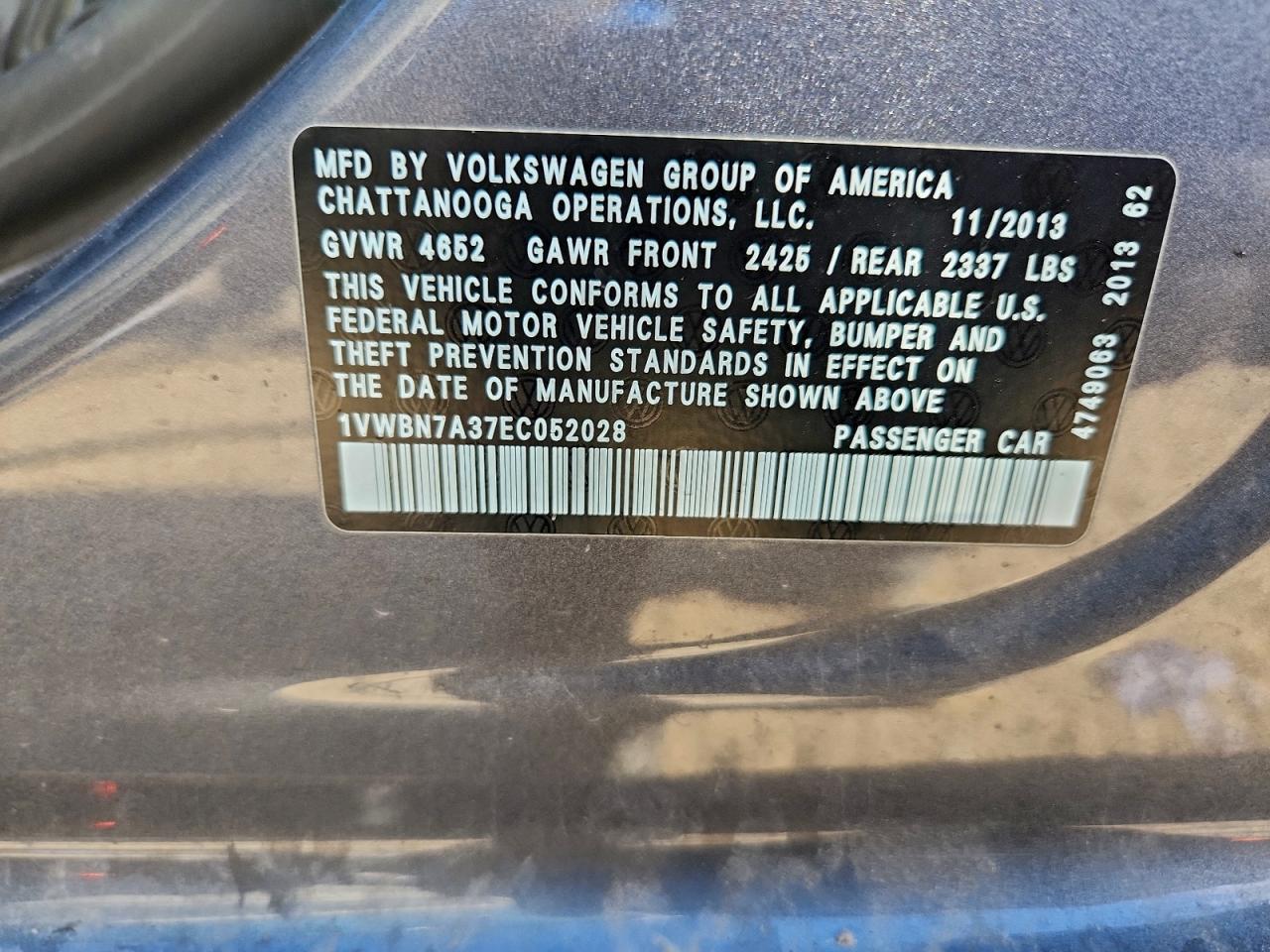 2014 VOLKSWAGEN PASSAT SE photo 12