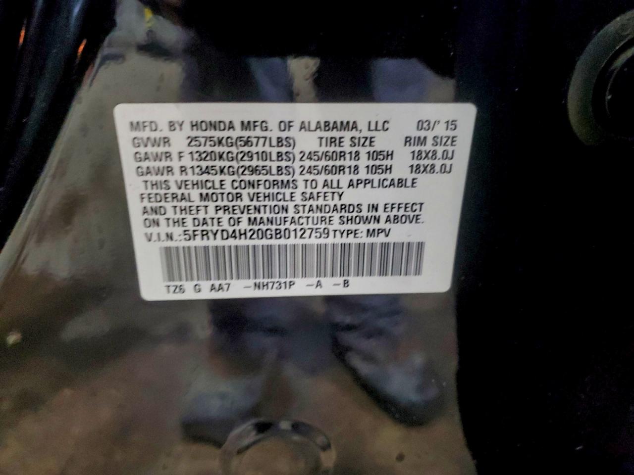 2016 ACURA MDX photo 14