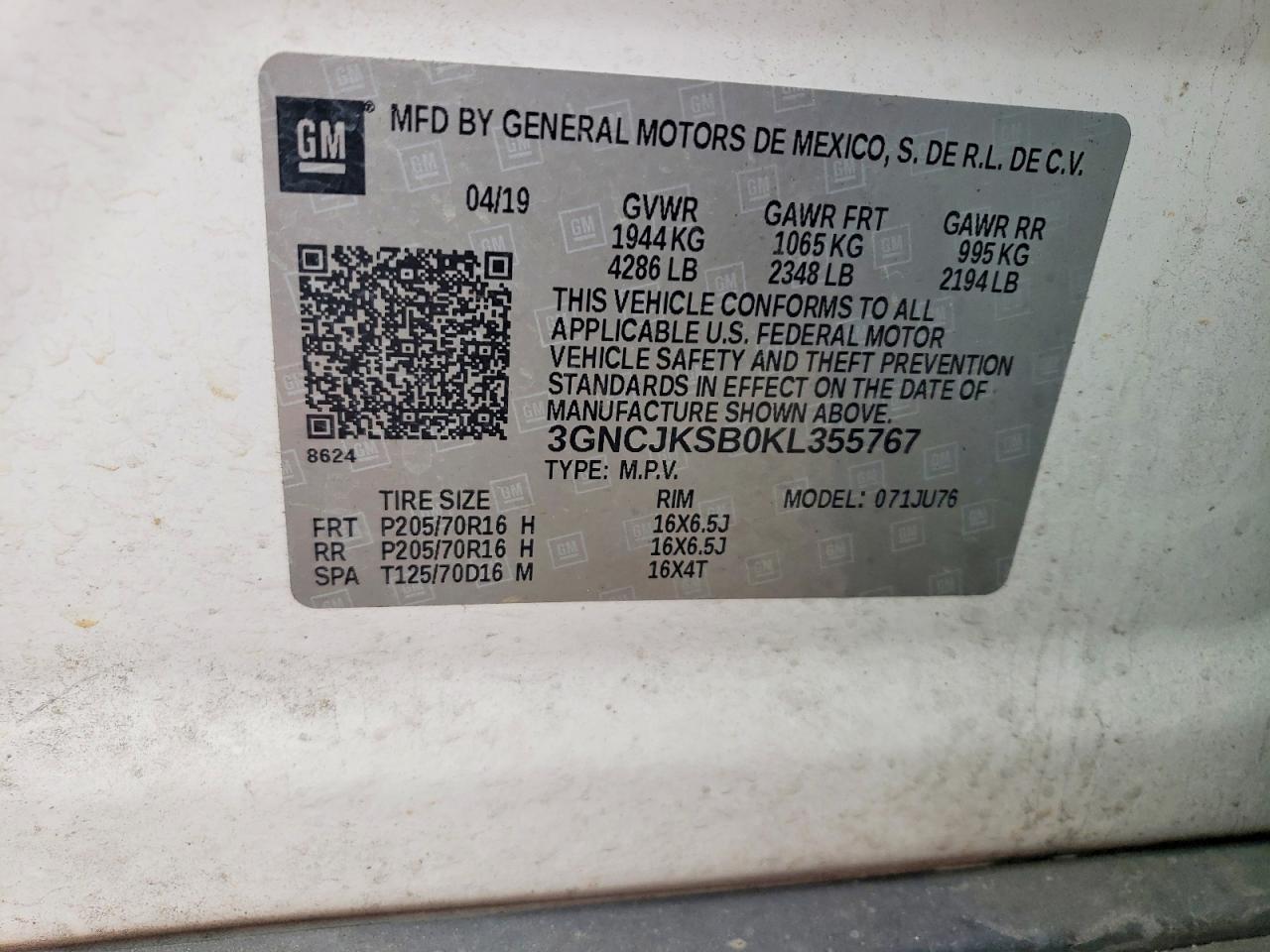 2019 CHEVROLET TRAX LS photo 13