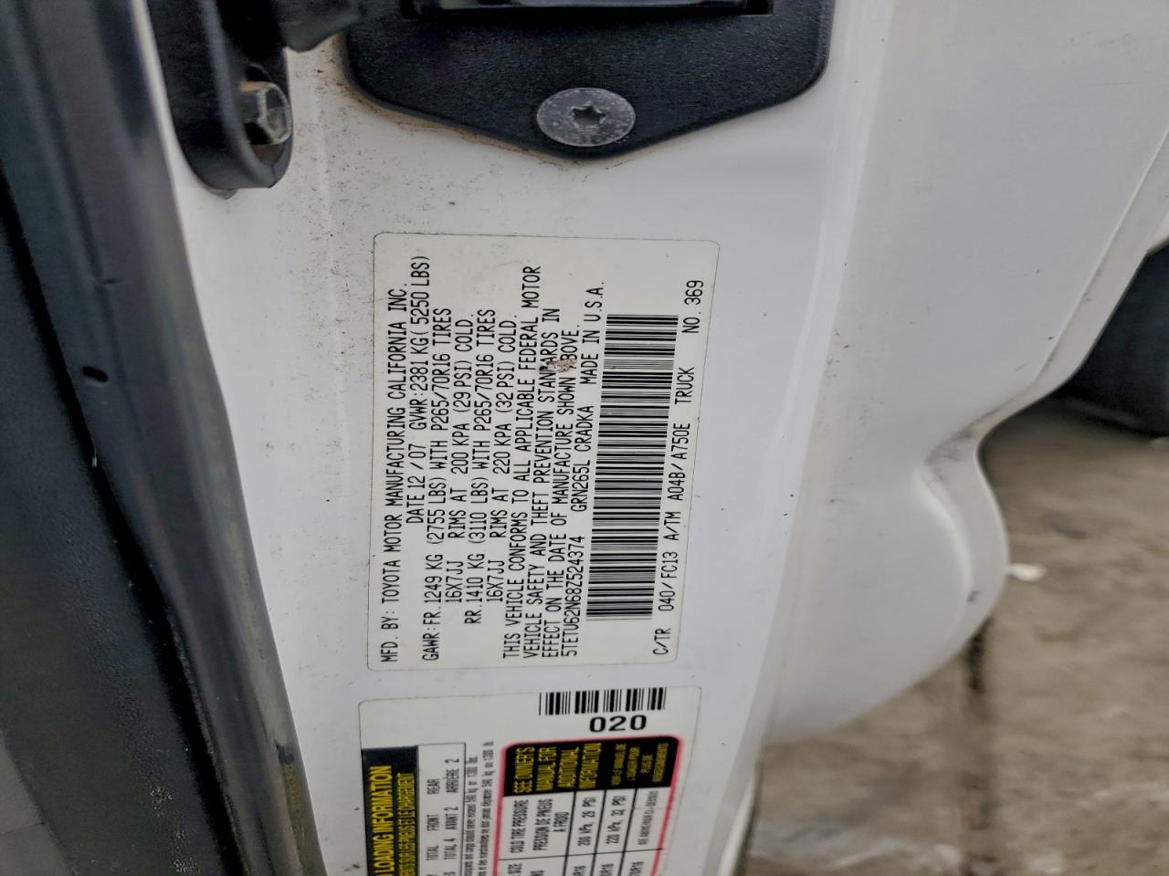 2008 TOYOTA TACOMA PRERUNNER ACCESS CAB photo 12