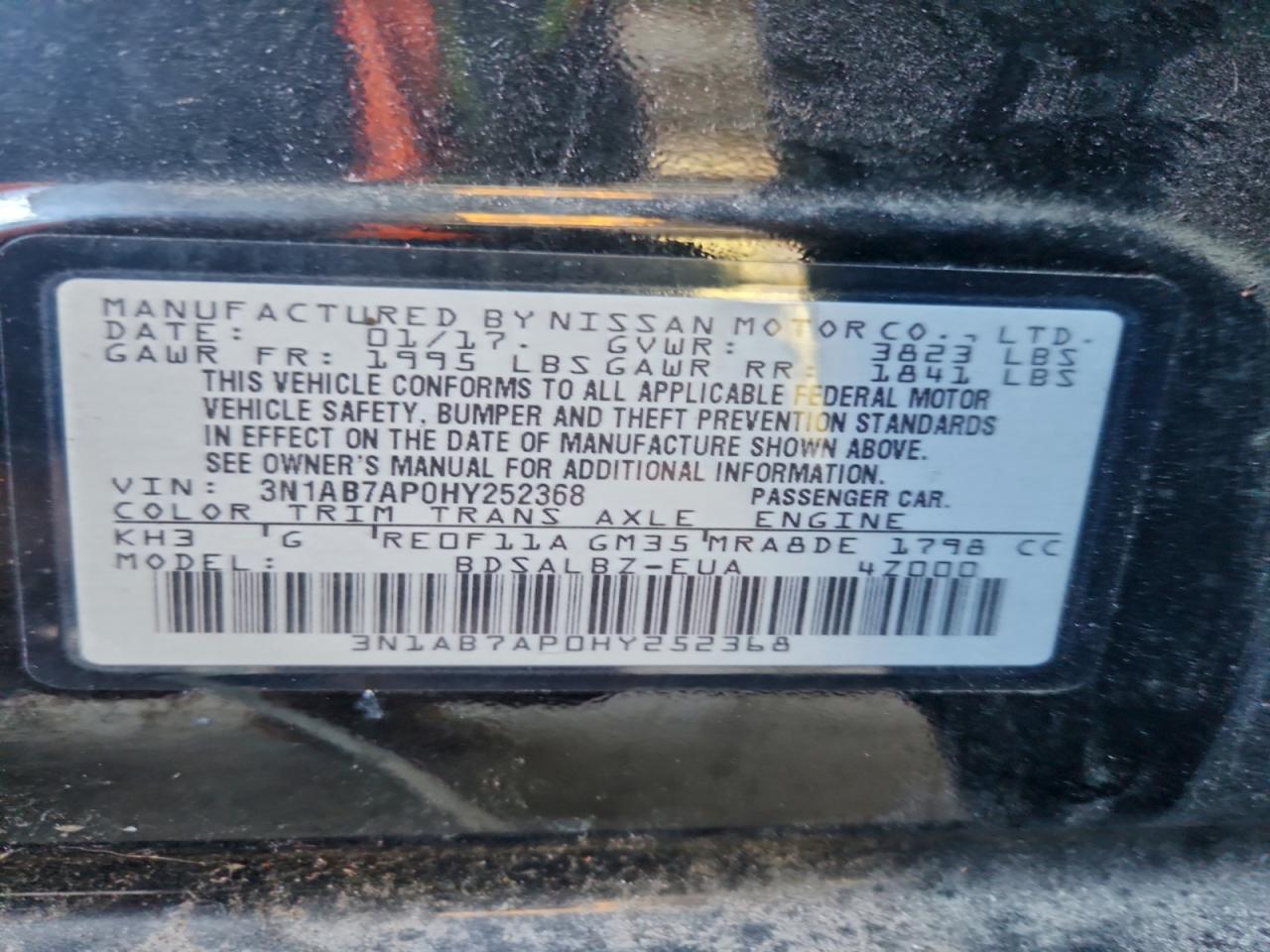 2017 NISSAN SENTRA S photo 13