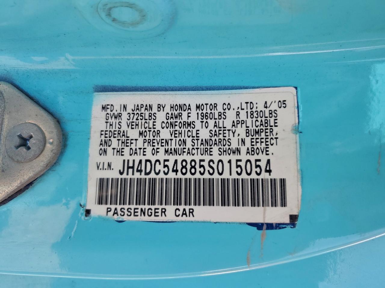 2005 ACURA RSX photo 12