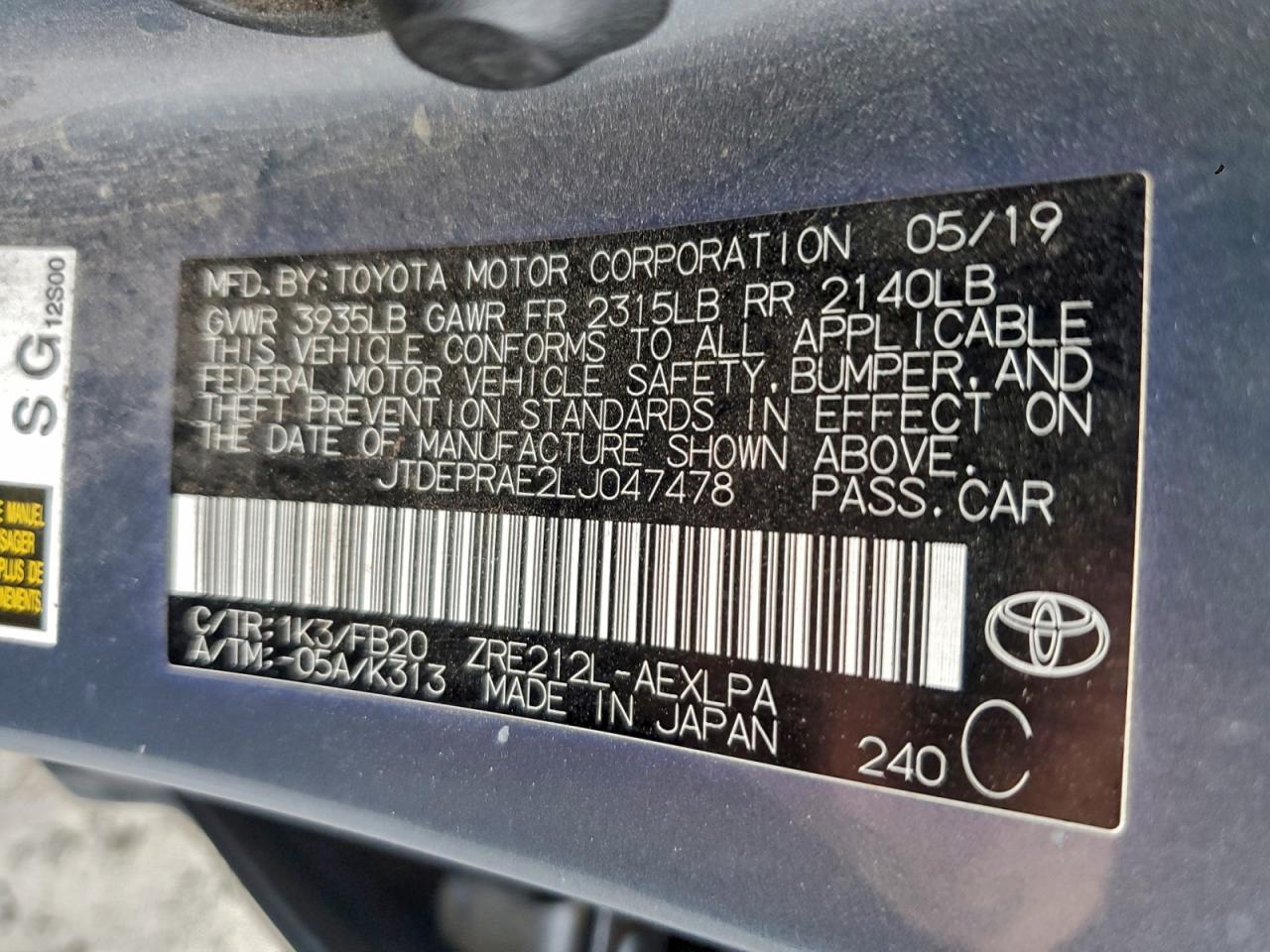 2020 TOYOTA COROLLA LE photo 23