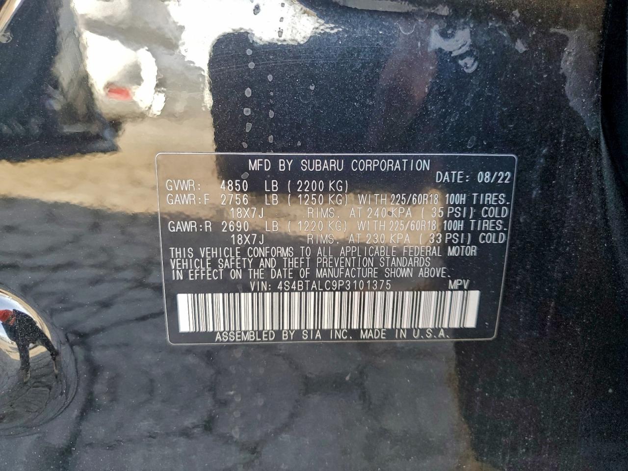 2023 SUBARU OUTBACK ONYX EDITION photo 13