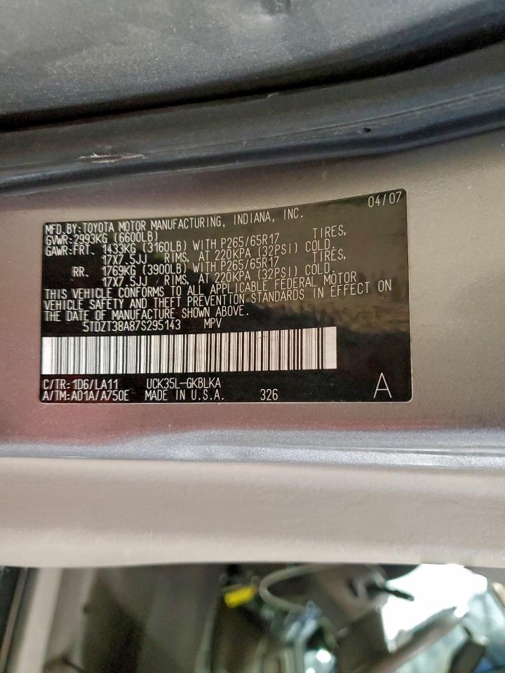 2007 TOYOTA SEQUOIA LIMITED photo 13