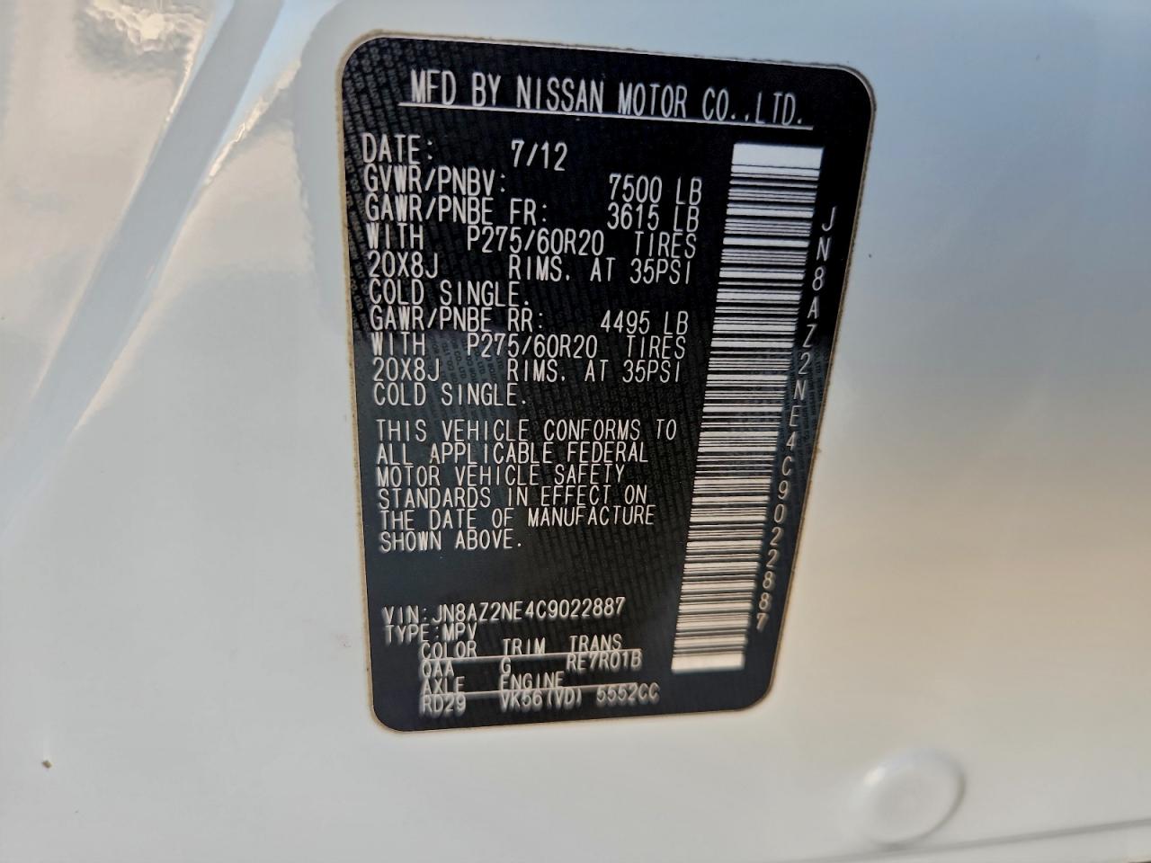 2012 INFINITI QX56 photo 13