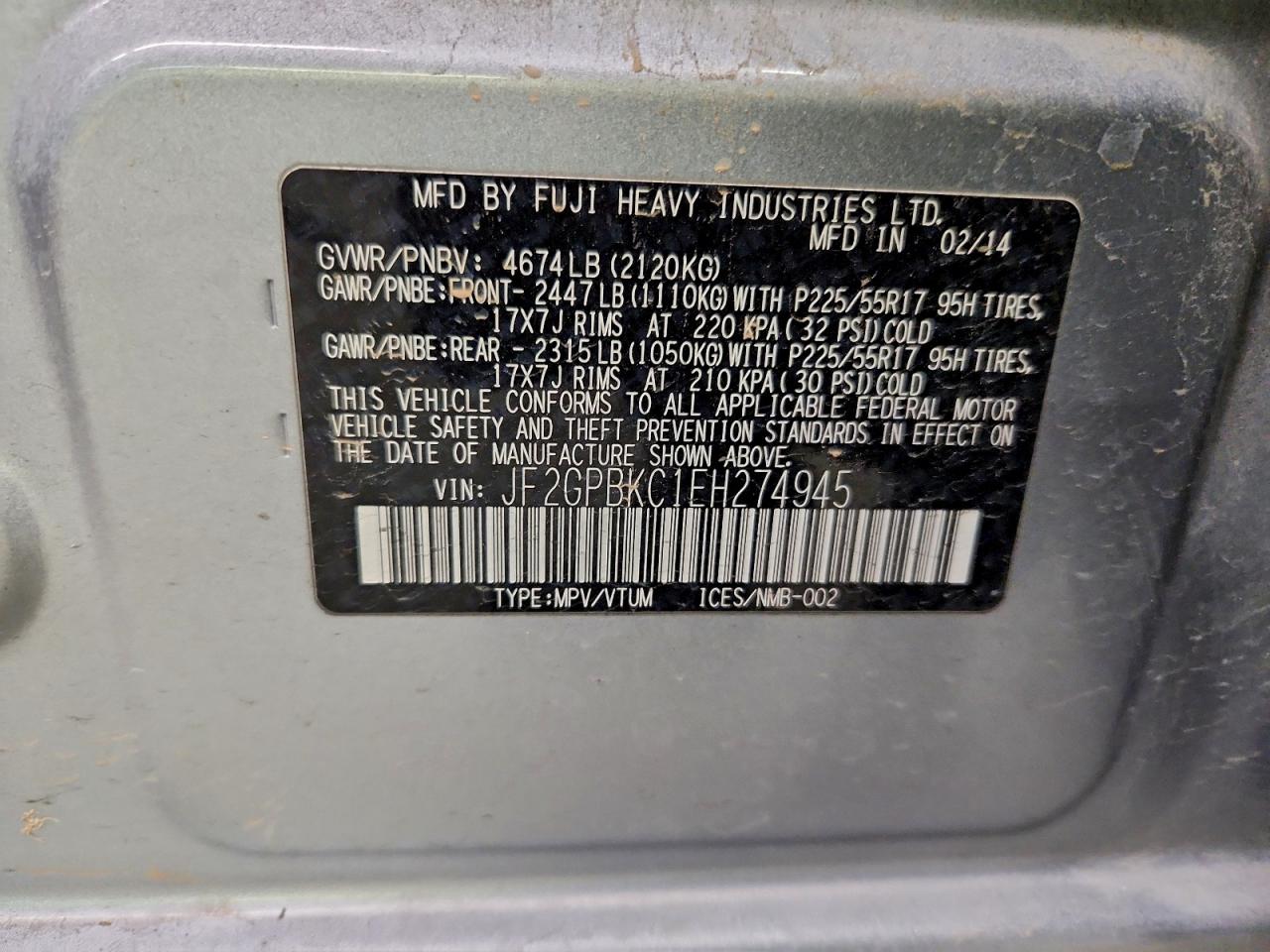 2014 SUBARU XV CROSSTREK 2.0I HYBRID TOURING photo 13