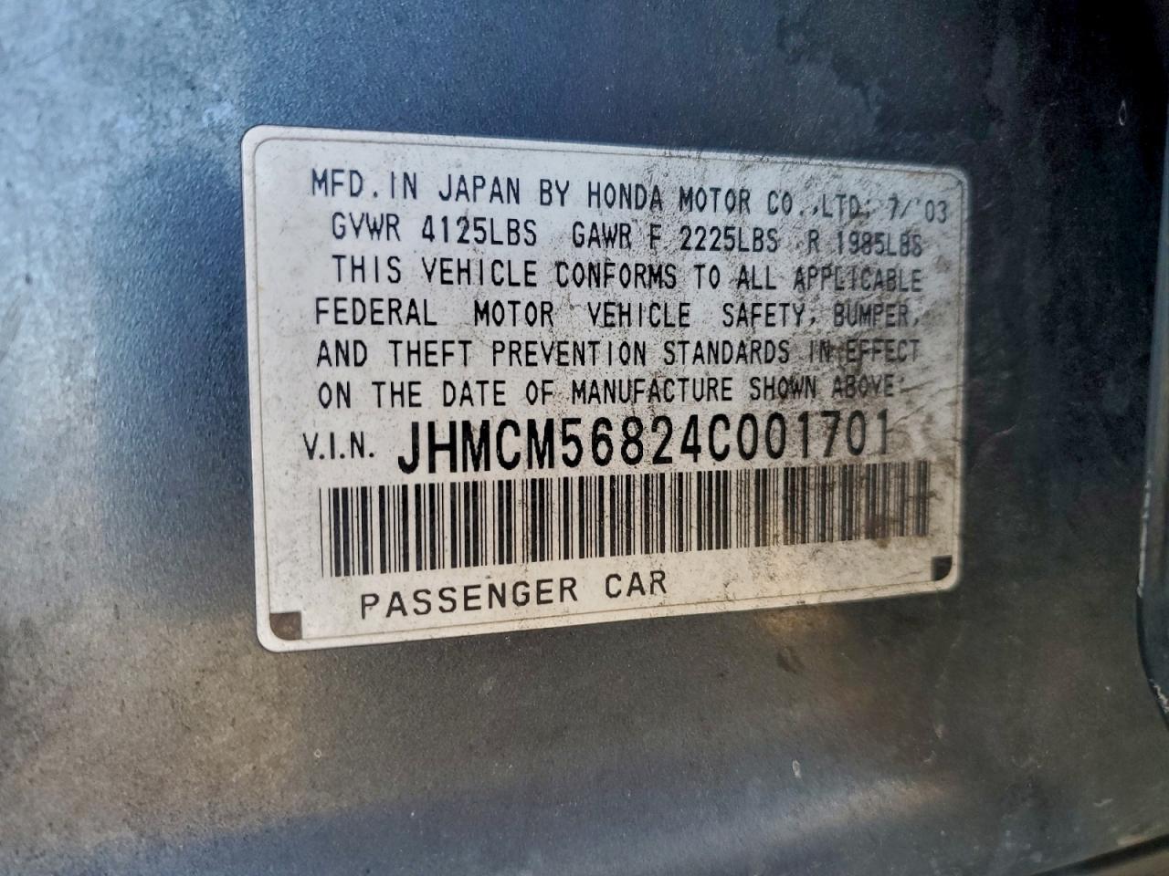 2004 HONDA ACCORD EX photo 12