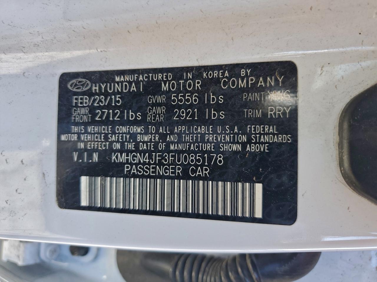 2015 HYUNDAI GENESIS 5.0L photo 12