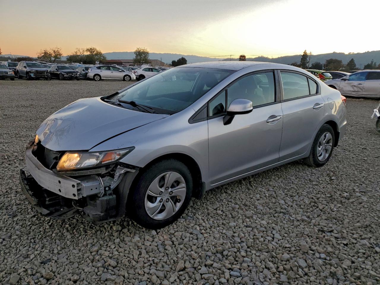 2013 HONDA CIVIC LX — FRONT END damage — photo 1