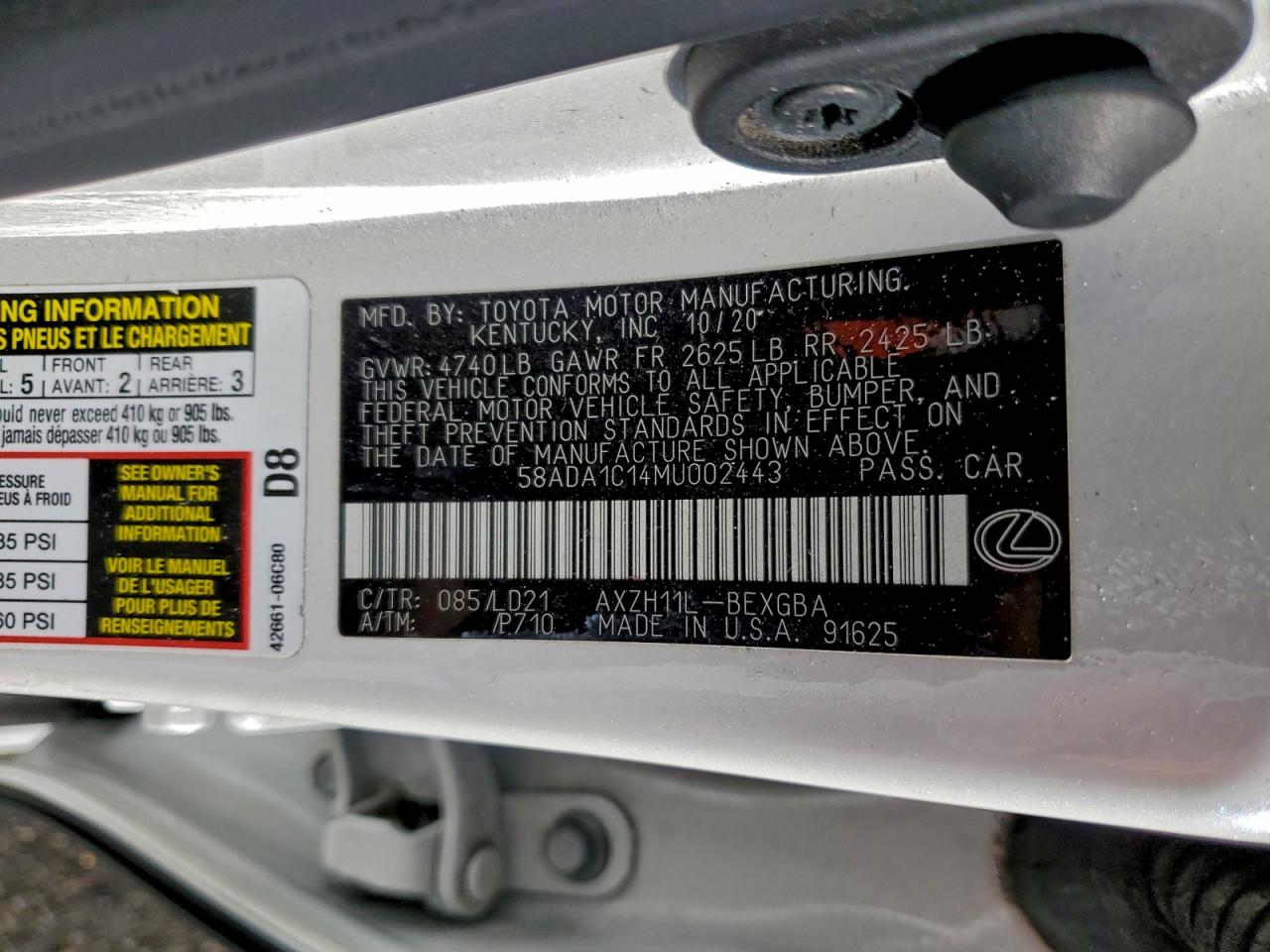 2021 LEXUS ES 300H photo 13