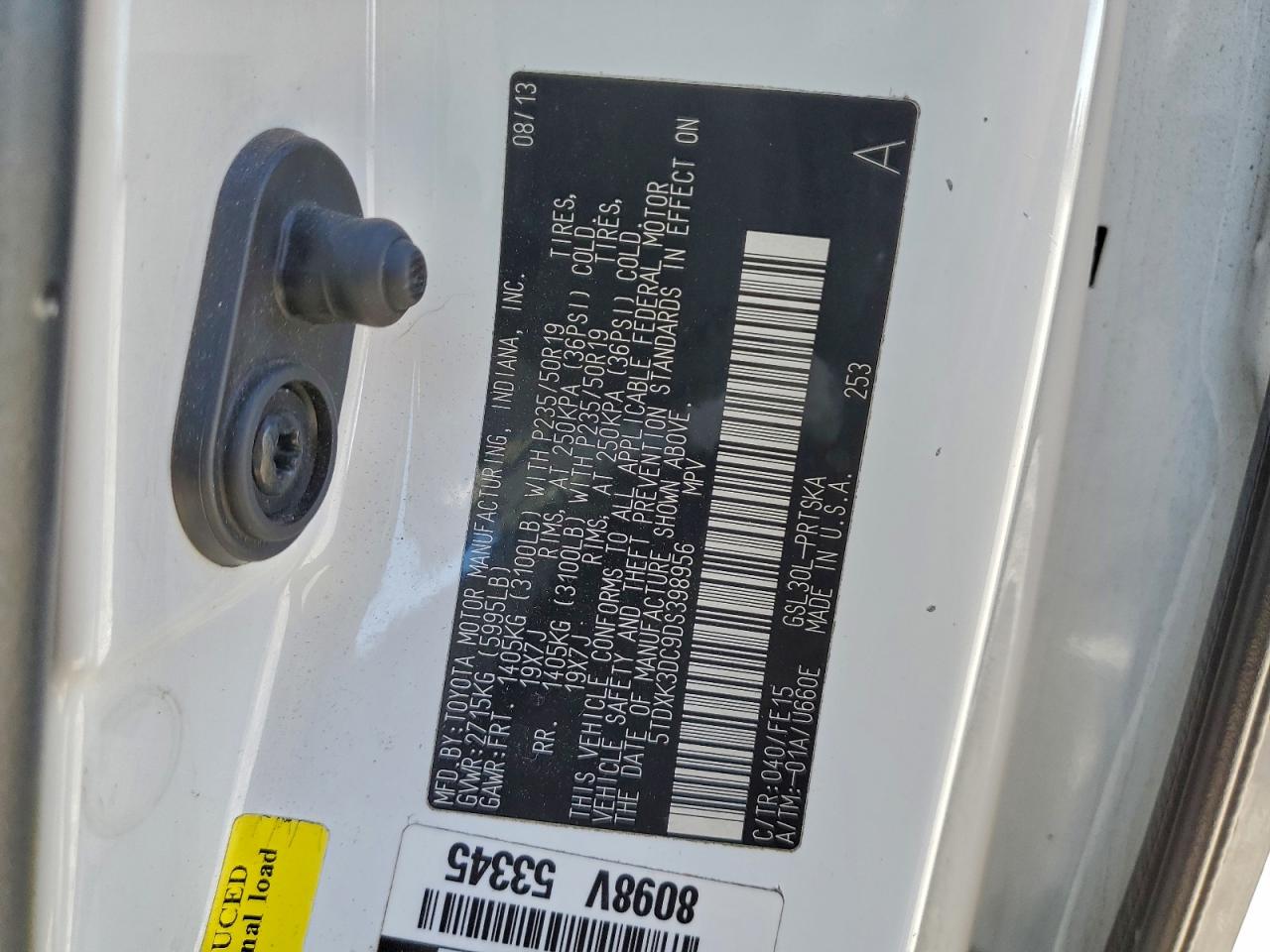 2013 TOYOTA SIENNA SPORT photo 13