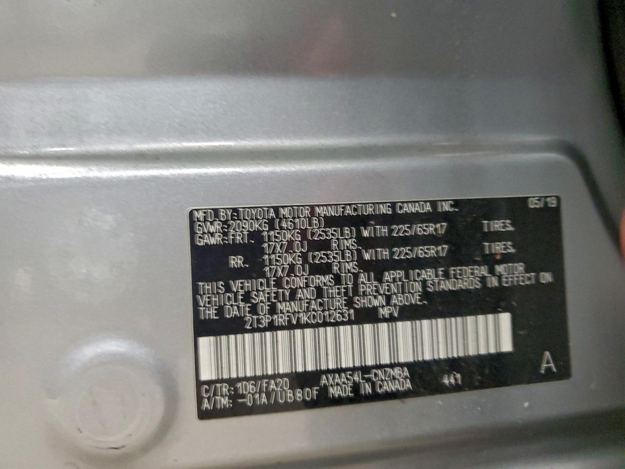 2019 TOYOTA RAV4 XLE photo 13