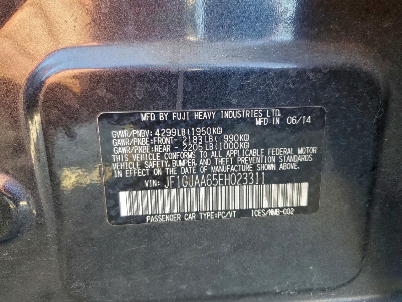 2014 SUBARU IMPREZA photo 12