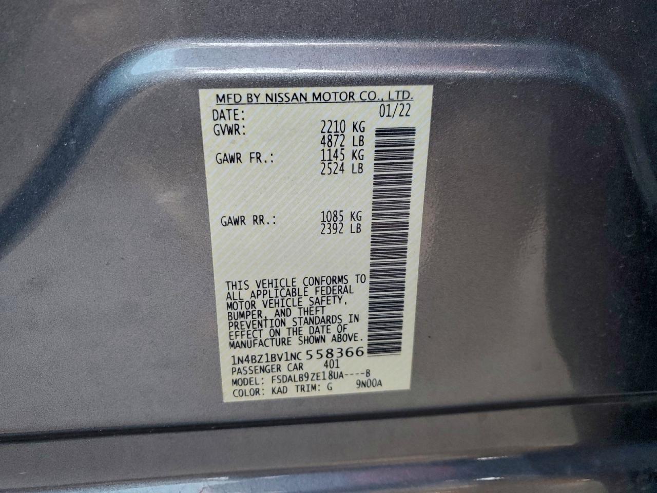 2022 NISSAN LEAF S PLUS photo 14
