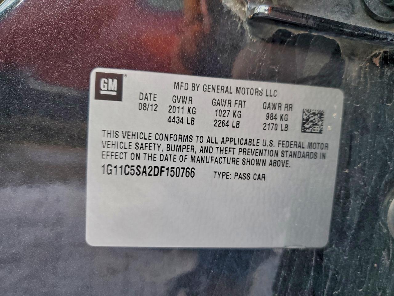 2013 CHEVROLET MALIBU 1LT photo 12