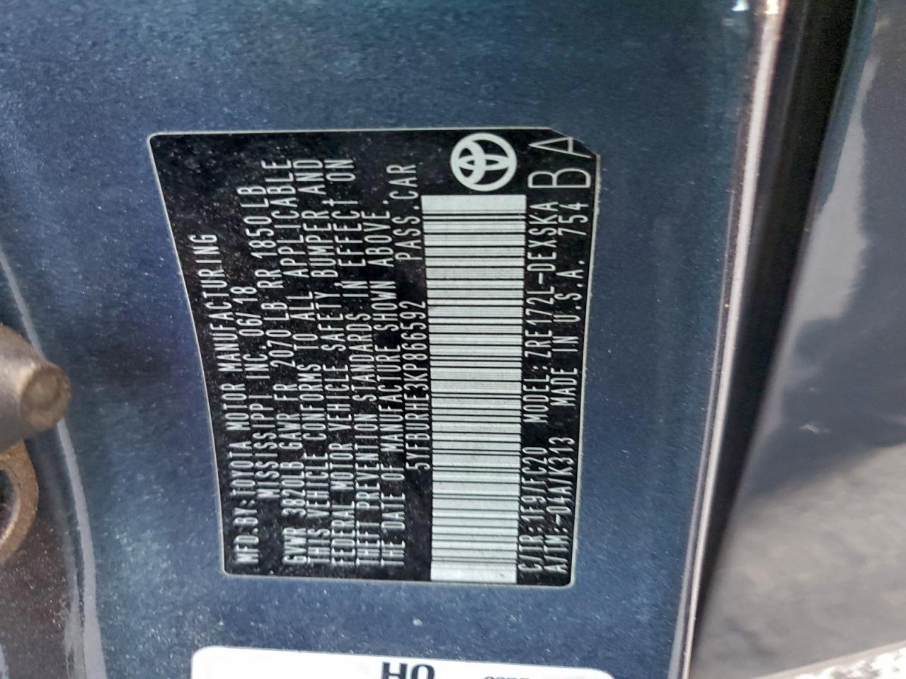 2019 TOYOTA COROLLA L photo 12