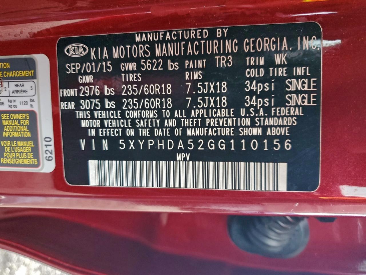 2016 KIA SORENTO EX photo 12