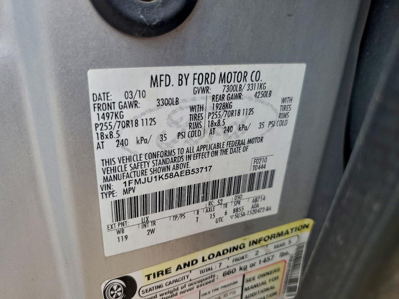 2010 FORD EXPEDITION LIMITED photo 14