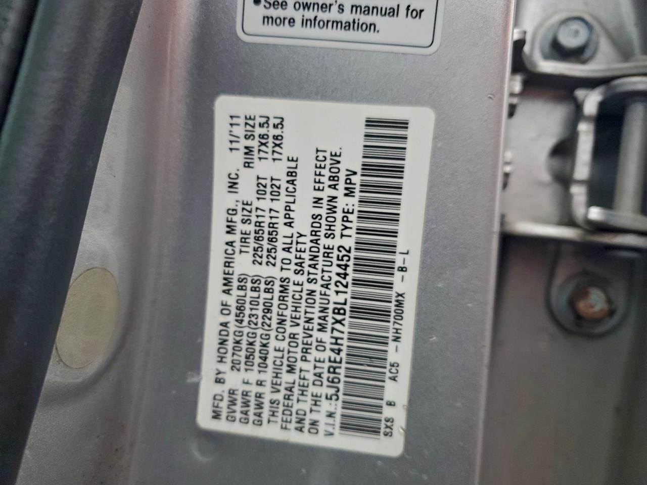 2011 HONDA CR-V EXL photo 14