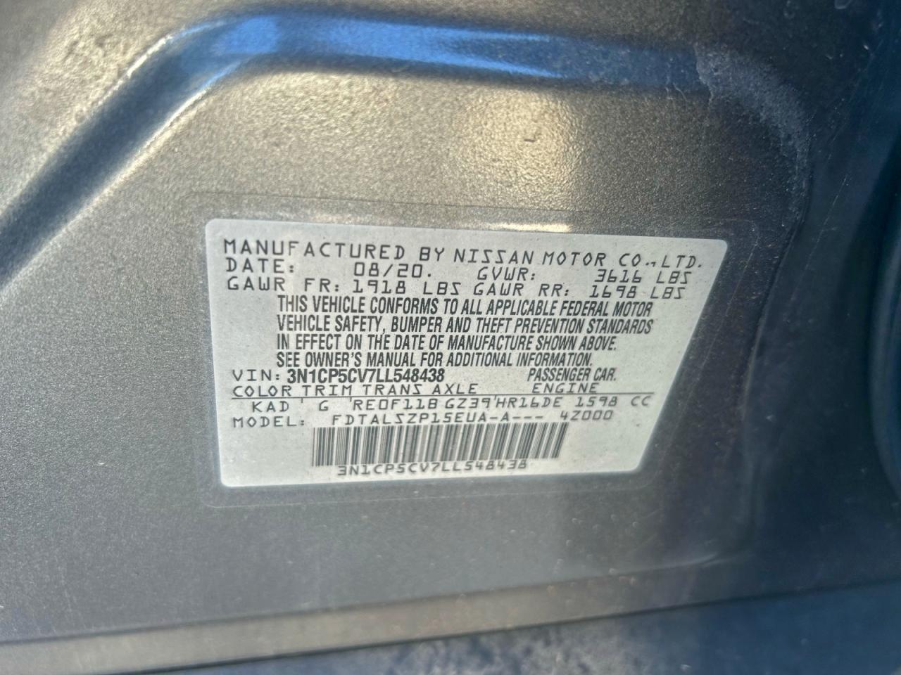 2020 NISSAN KICKS SV photo 10