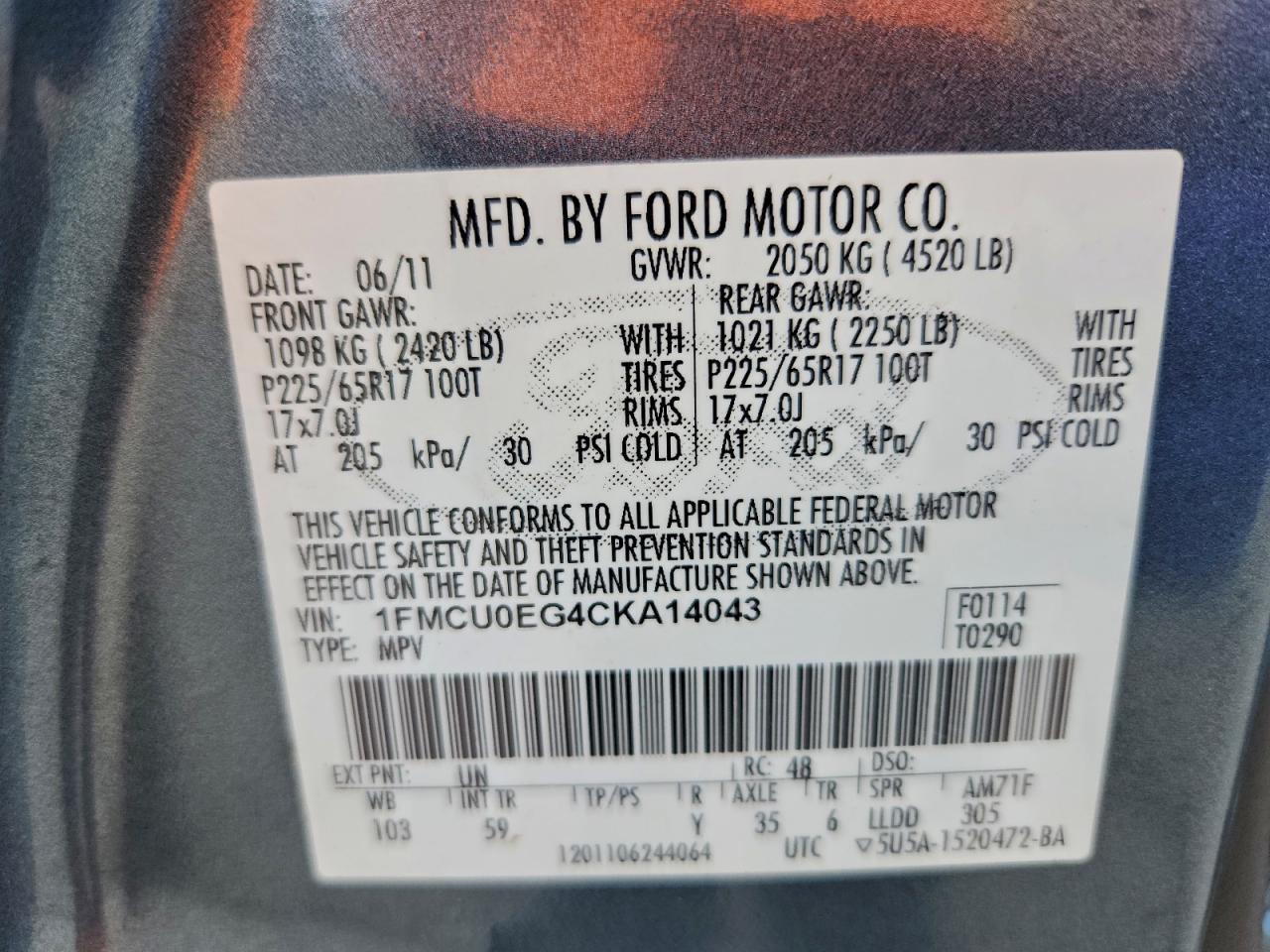 2012 FORD ESCAPE LIMITED photo 13